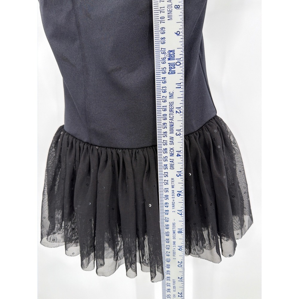 Capezio Kids Black‎ Tutu Leotard Dress Floral Sequin Mesh Cap Sleeve Size I - Picture 4 of 8